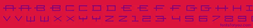 Ramizregulara-Schriftart – Violette Schriften auf rotem Hintergrund