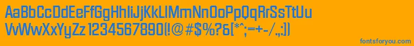 DiamanteserialMediumRegular Font – Blue Fonts on Orange Background