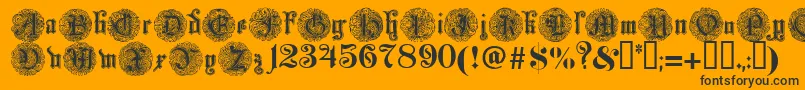 Monarchia Font – Black Fonts on Orange Background