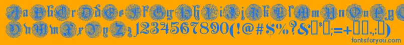 Monarchia Font – Blue Fonts on Orange Background