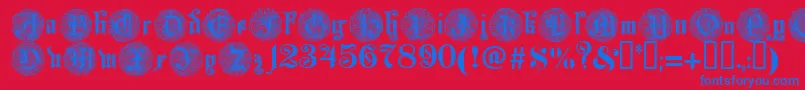 Monarchia Font – Blue Fonts on Red Background