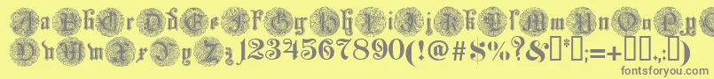 Monarchia Font – Gray Fonts on Yellow Background