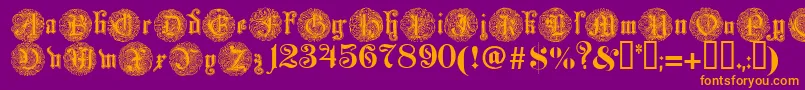 Monarchia Font – Orange Fonts on Purple Background