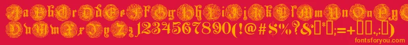 Monarchia Font – Orange Fonts on Red Background