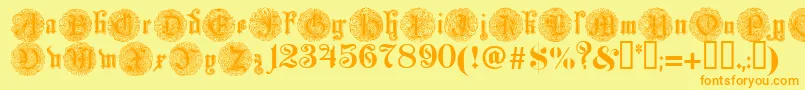 Шрифт Monarchia – оранжевые шрифты на жёлтом фоне