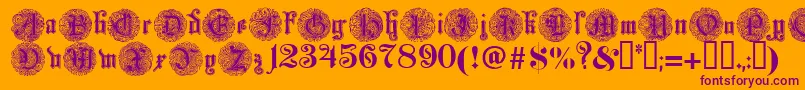 Monarchia Font – Purple Fonts on Orange Background