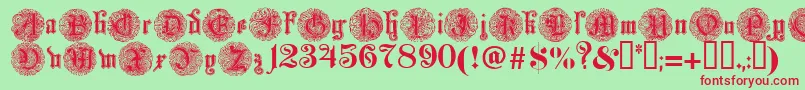 Monarchia Font – Red Fonts on Green Background