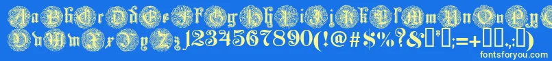 Monarchia Font – Yellow Fonts on Blue Background