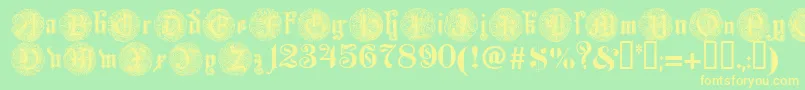 Monarchia-fontti – keltaiset fontit vihreällä taustalla