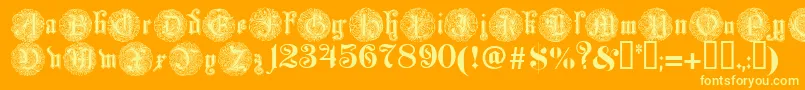 Monarchia Font – Yellow Fonts on Orange Background