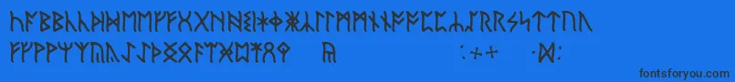 フォントEnglishRunic – 黒い文字の青い背景