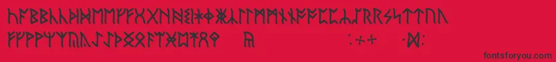 EnglishRunic Font – Black Fonts on Red Background