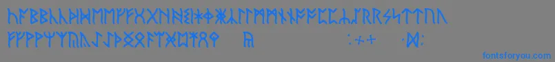 EnglishRunic-Schriftart – Blaue Schriften auf grauem Hintergrund