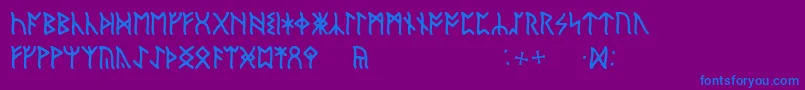 EnglishRunic Font – Blue Fonts on Purple Background