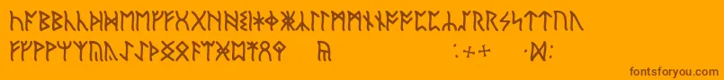 fuente EnglishRunic – Fuentes Marrones Sobre Fondo Naranja