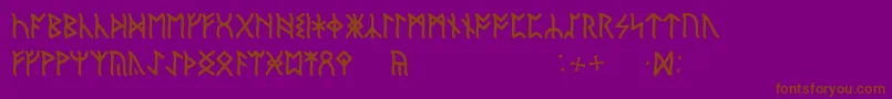 Fonte EnglishRunic – fontes marrons em um fundo roxo