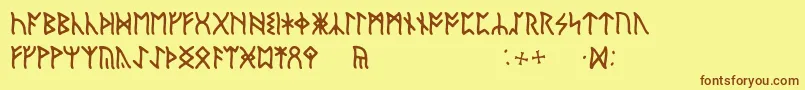 EnglishRunic Font – Brown Fonts on Yellow Background