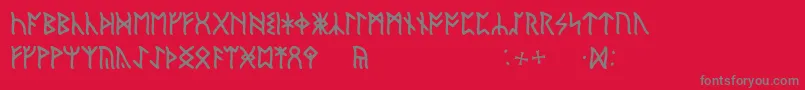 EnglishRunic Font – Gray Fonts on Red Background