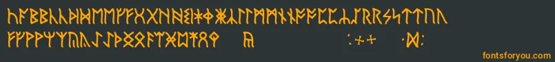 EnglishRunic Font – Orange Fonts on Black Background