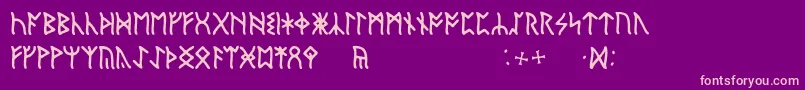 EnglishRunic-fontti – vaaleanpunaiset fontit violetilla taustalla