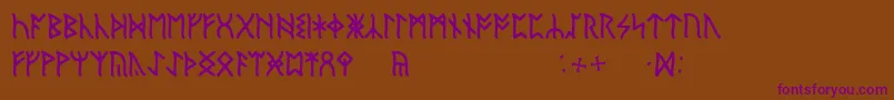 EnglishRunic Font – Purple Fonts on Brown Background