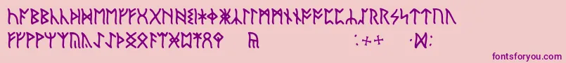 EnglishRunic-Schriftart – Violette Schriften auf rosa Hintergrund