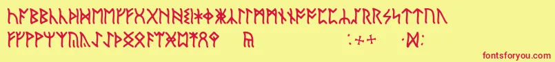 EnglishRunic-fontti – punaiset fontit keltaisella taustalla