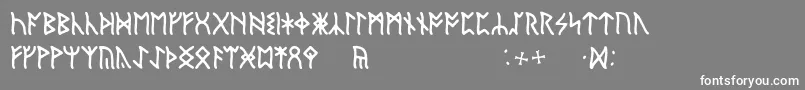 フォントEnglishRunic – 灰色の背景に白い文字