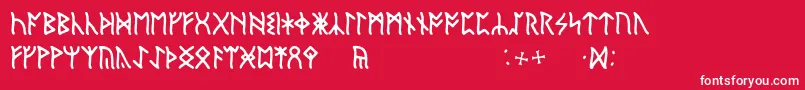 EnglishRunic Font – White Fonts on Red Background