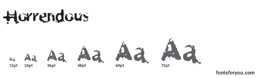 Размеры шрифта Horrendous