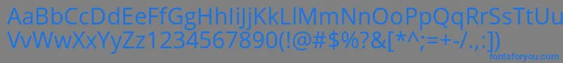 OpenSans-Schriftart – Blaue Schriften auf grauem Hintergrund