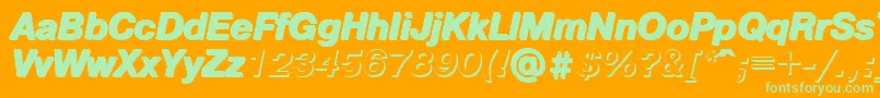 PragmaticashadowcBoldItalic Font – Green Fonts on Orange Background