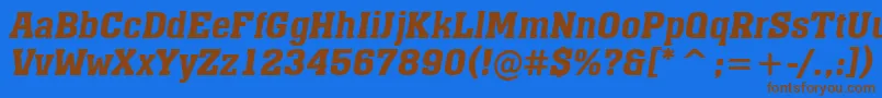 AMonumentoDemibolditalic Font – Brown Fonts on Blue Background