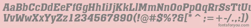 AMonumentoDemibolditalic Font – Gray Fonts on Pink Background