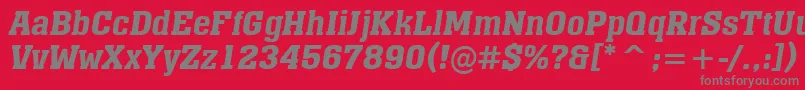 AMonumentoDemibolditalic Font – Gray Fonts on Red Background