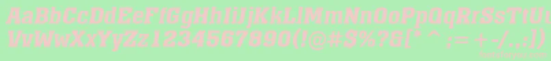 AMonumentoDemibolditalic Font – Pink Fonts on Green Background