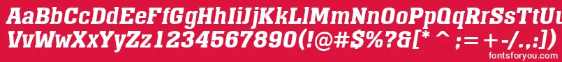 フォントAMonumentoDemibolditalic – 赤い背景に白い文字