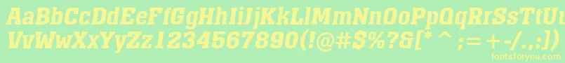 AMonumentoDemibolditalic Font – Yellow Fonts on Green Background