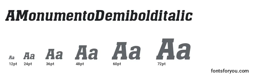 AMonumentoDemibolditalic Font Sizes