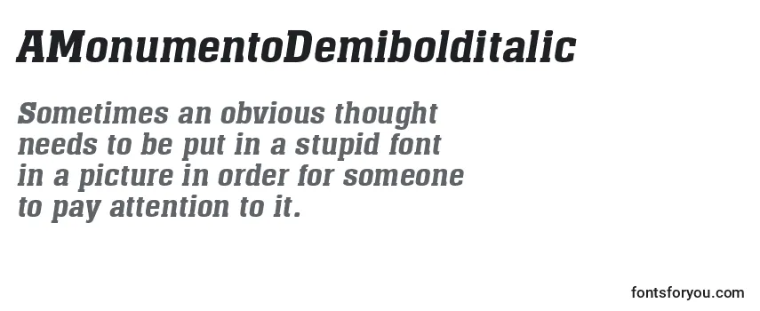 AMonumentoDemibolditalic Font