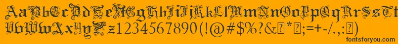 Fonte PaulsSwirlyGothicFont – fontes pretas em um fundo laranja