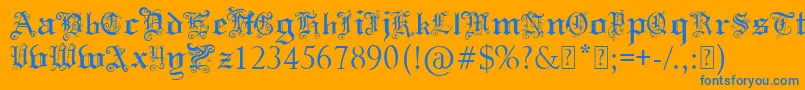 フォントPaulsSwirlyGothicFont – オレンジの背景に青い文字