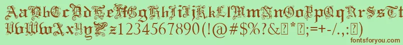 fuente PaulsSwirlyGothicFont – Fuentes Marrones Sobre Fondo Verde