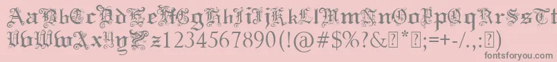 Fonte PaulsSwirlyGothicFont – fontes cinzas em um fundo rosa