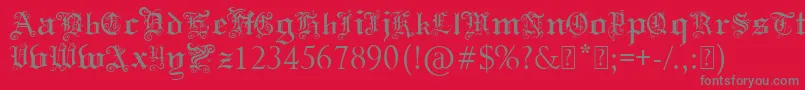 Police PaulsSwirlyGothicFont – polices grises sur fond rouge