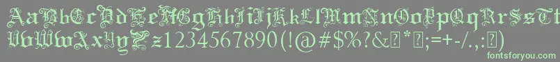 fuente PaulsSwirlyGothicFont – Fuentes Verdes Sobre Fondo Gris