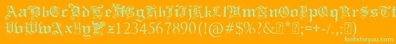 PaulsSwirlyGothicFont Font – Green Fonts on Orange Background