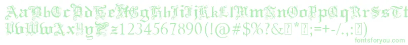 フォントPaulsSwirlyGothicFont – 白い背景に緑のフォント