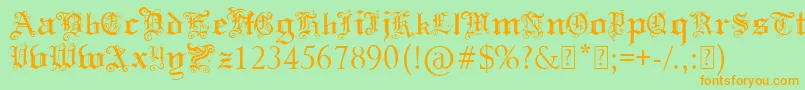 fuente PaulsSwirlyGothicFont – Fuentes Naranjas Sobre Fondo Verde