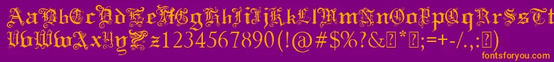 Шрифт PaulsSwirlyGothicFont – оранжевые шрифты на фиолетовом фоне